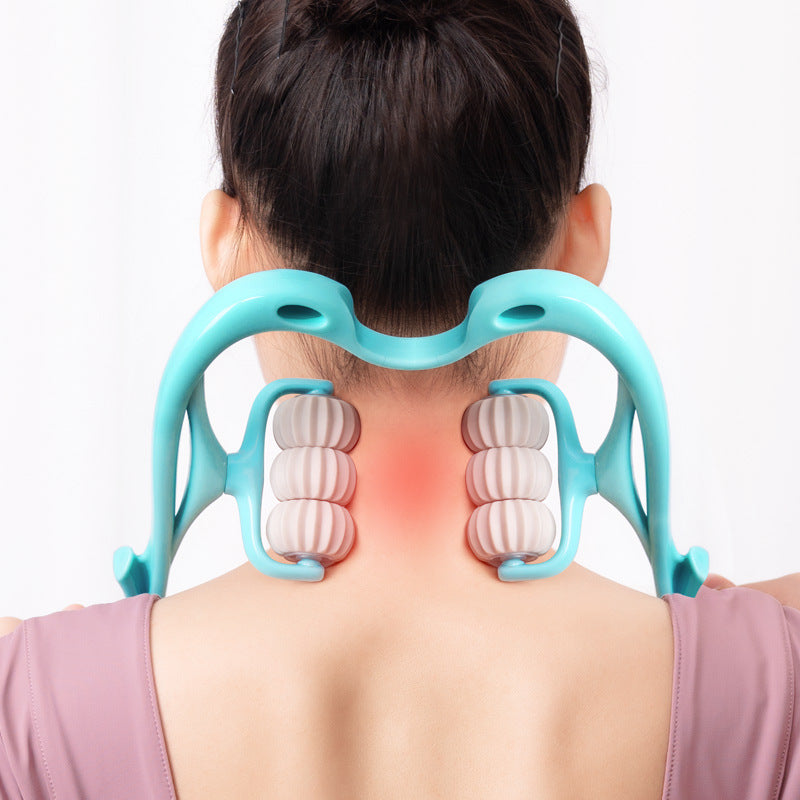 Multifunctional Manual Six-Wheel Neck Massager to Relieve Neck Pain