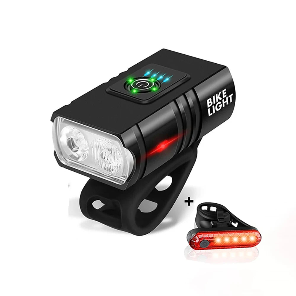 Rechargeable Front and Rear Bike Light Set for Safety
