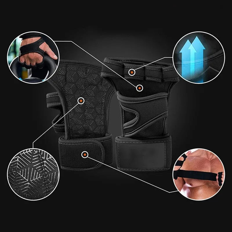 Full Palm Protection Breathable Fitness Gloves for Men & Women with Anti-Slip Grip