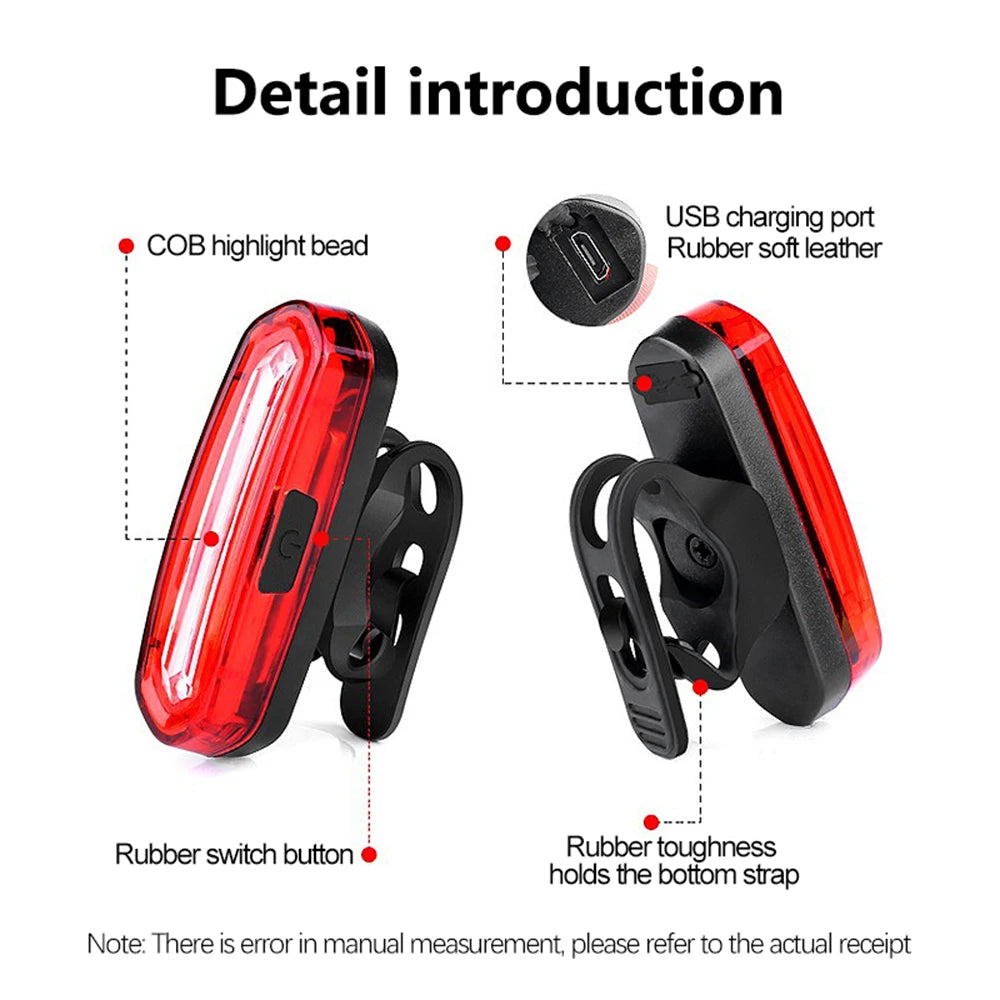 Rechargeable Front and Rear Bike Light Set for Safety