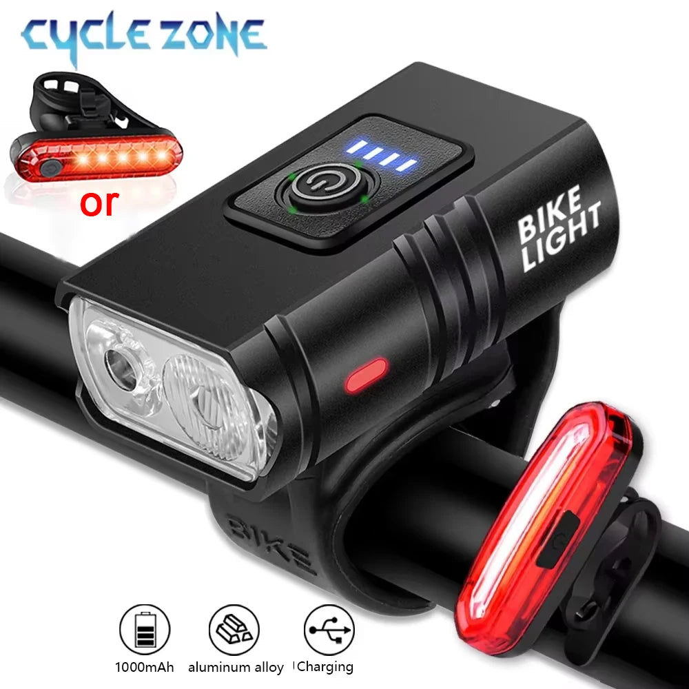 Rechargeable Front and Rear Bike Light Set for Safety