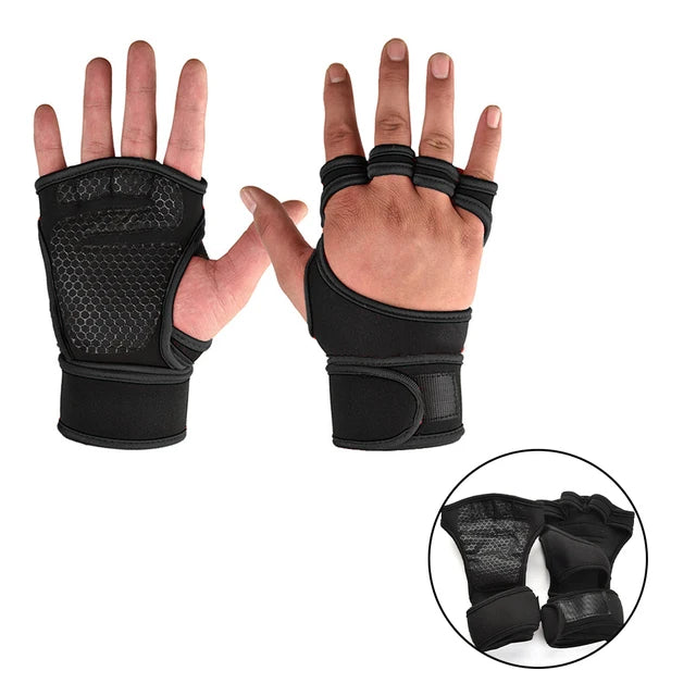 Full Palm Protection Breathable Fitness Gloves for Men & Women with Anti-Slip Grip