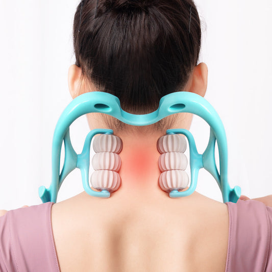 Multifunctional Manual Six-Wheel Neck Massager to Relieve Neck Pain