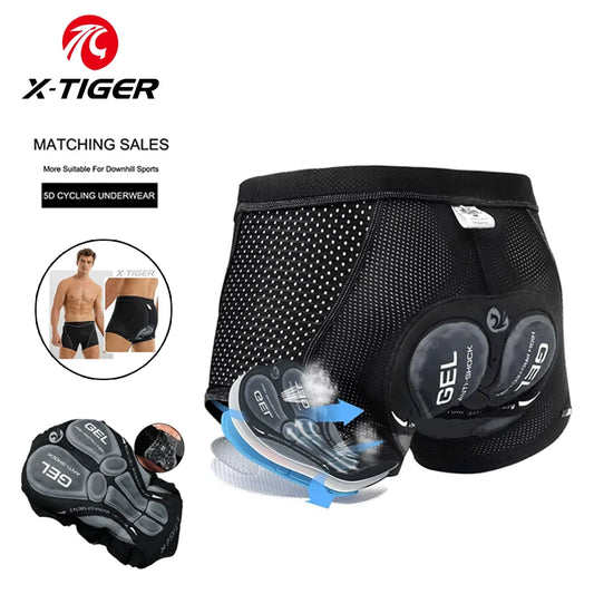X-TIGER 5D Gel Padded Breathable Shockproof Cycling Underwear Shorts