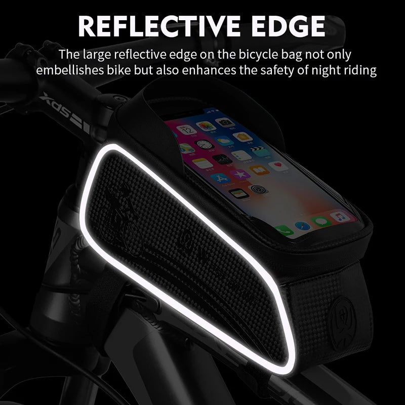 Weatherproof Your Journey: Durable Bike Bag with Phone Touch Access