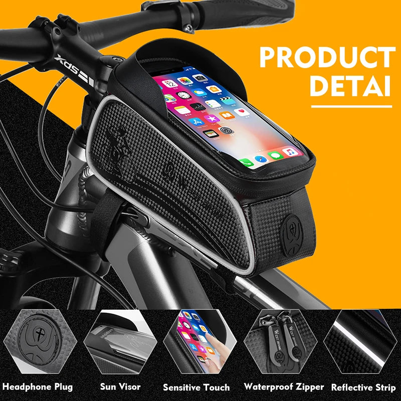 Weatherproof Your Journey: Durable Bike Bag with Phone Touch Access